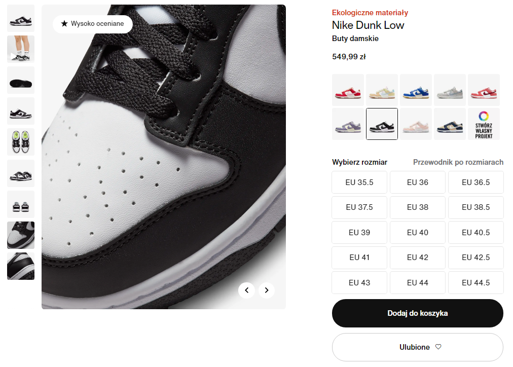 Szczegółowa prezentacja produktu na oficjalnej stronie sklepu internetowego Nike