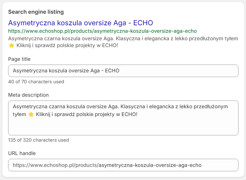 Optymalizacja meta tagów w Shopify