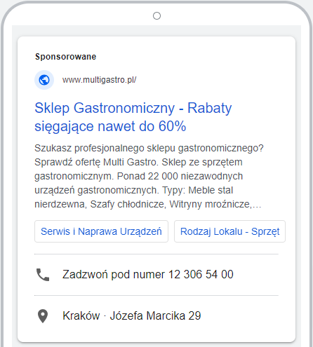 Wyniki sponsorowane mobile