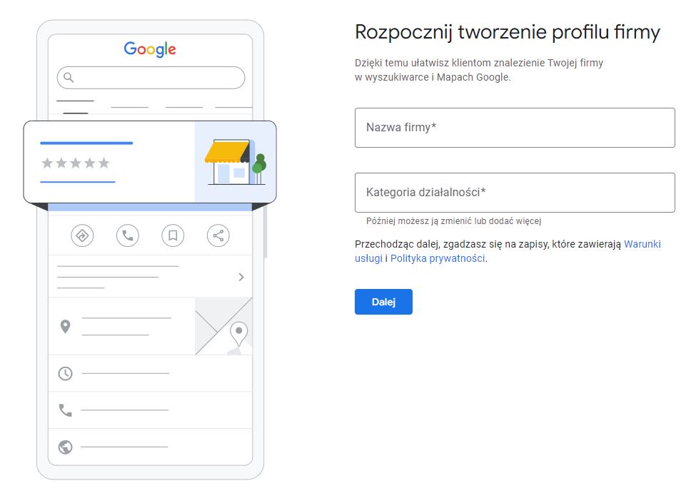 jak założyć wizytówkę google
