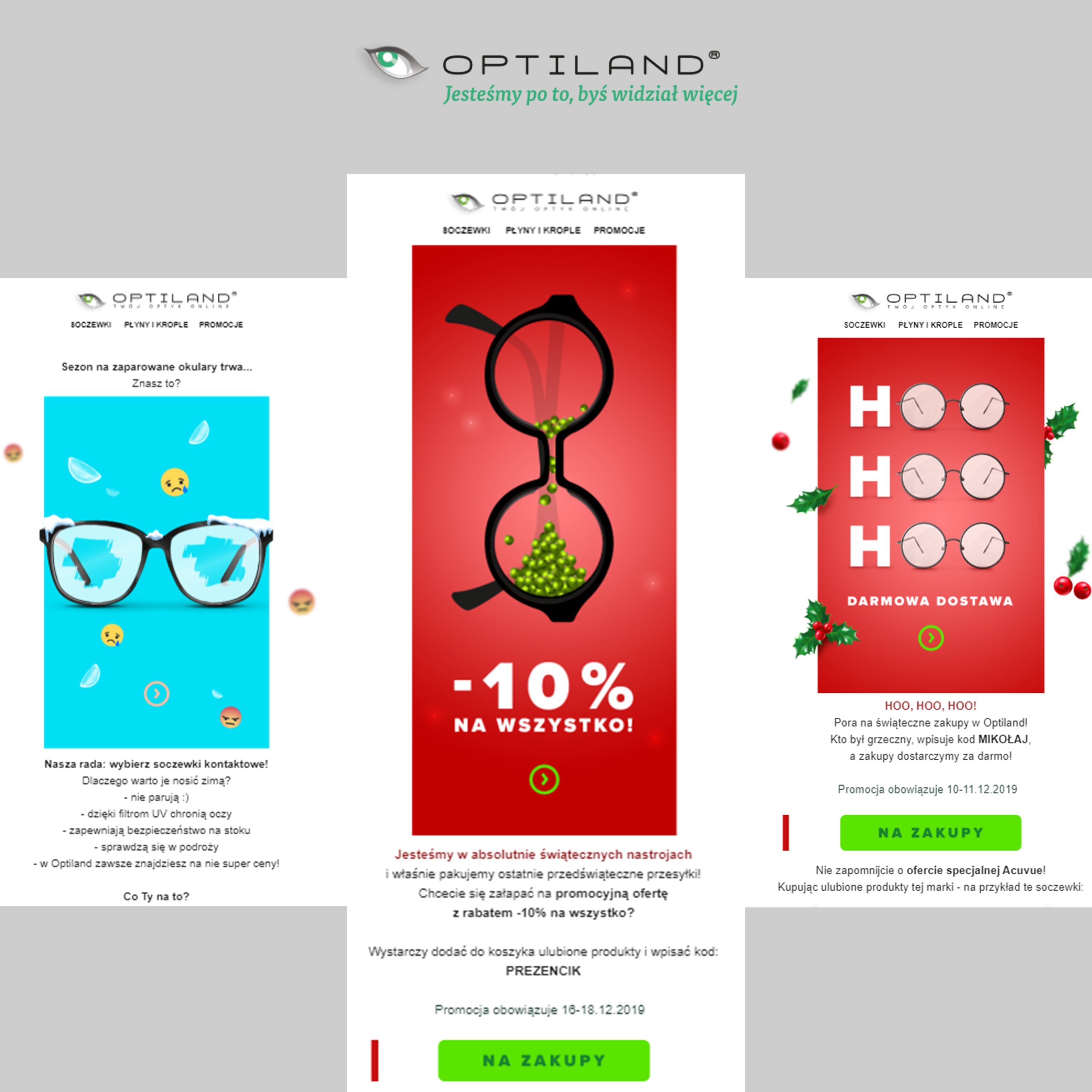 kampania świąteczna marki  Optiland
