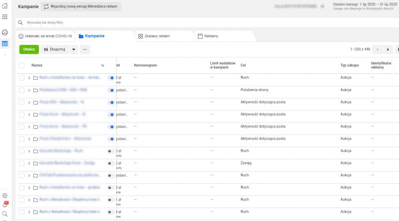 Menadżer Reklam na Facebooku