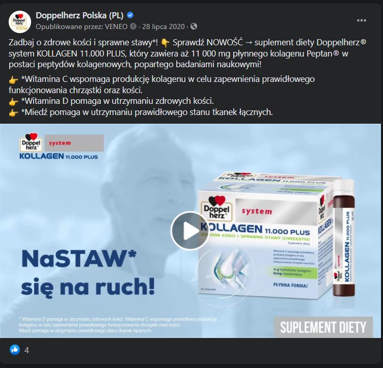reklama dla producentów suplementów