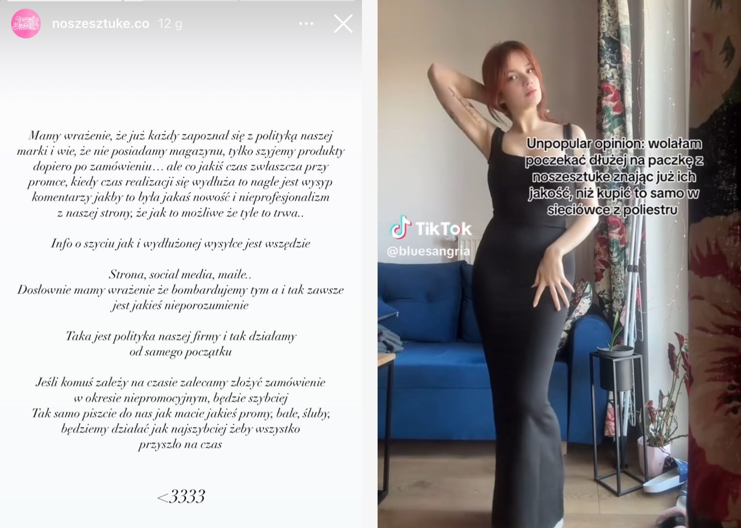 Noszesztuke na Instagramie i TikToku