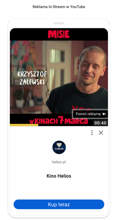 Przykład reklamy In-Stream