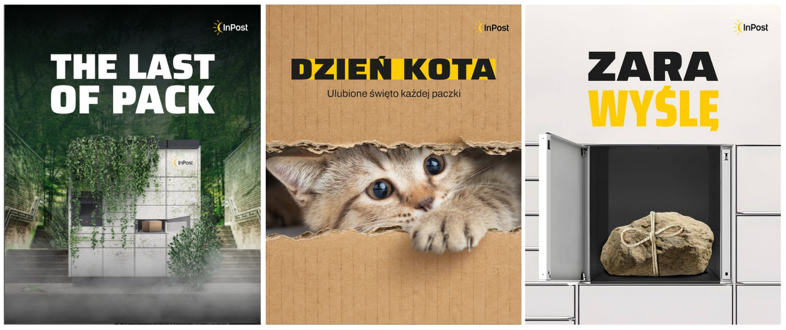 Przykłady kreacji z instagramowego profilu marki InPost